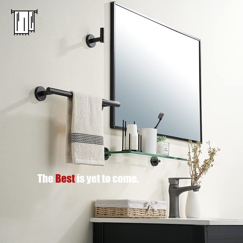 JQK Oil Rubbed Bronze Towel Bar, 15 Inch 304 Stainless Steel Thicken 0.8mm Towel Rack Bathroom, Towel Holder Wall Mount, Useable Length 12 Inch, TB110L12-ORB - Image 4